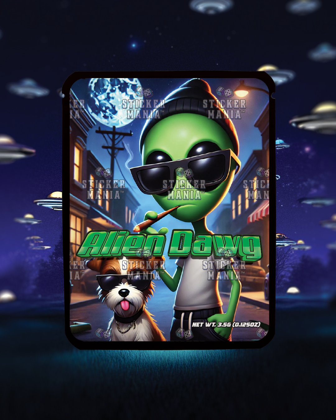 Alien Dawg | Pre-Made Sticker Bag | 3.5g