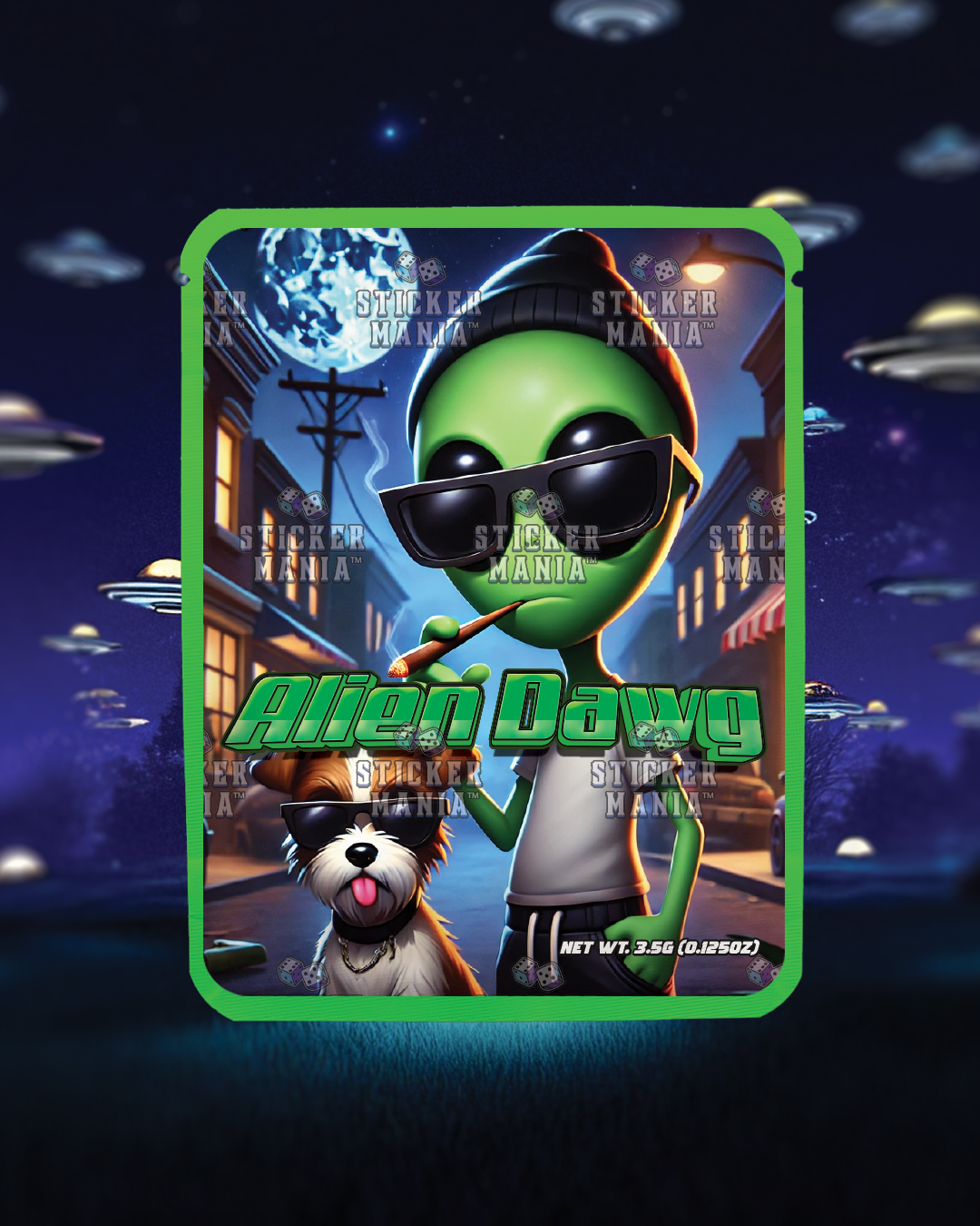 Alien Dawg | Pre-Made Sticker Bag | 3.5g