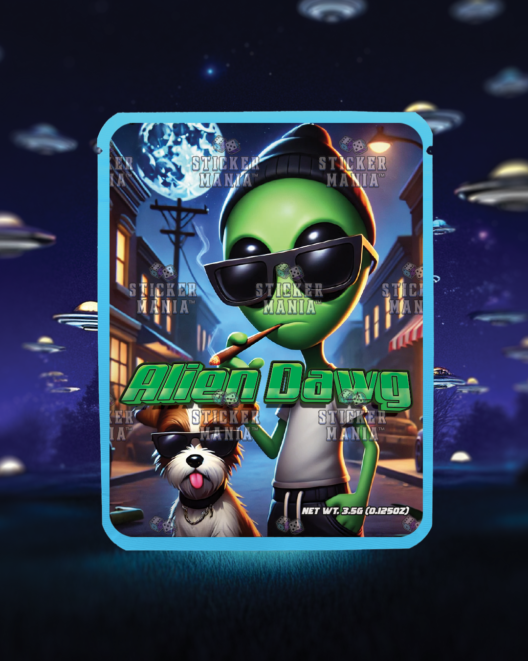 Alien Dawg | Pre-Made Sticker Bag | 3.5g
