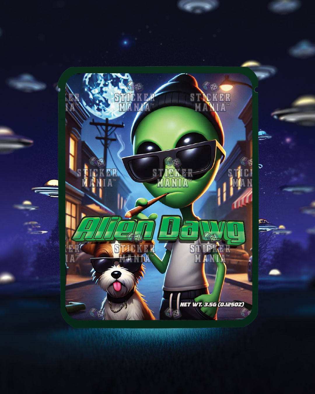 Alien Dawg | Pre-Made Sticker Bag | 3.5g