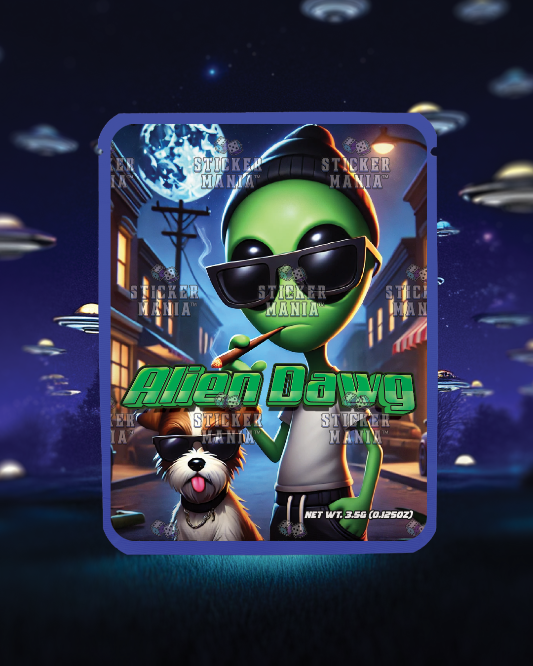 Alien Dawg | Pre-Made Sticker Bag | 3.5g