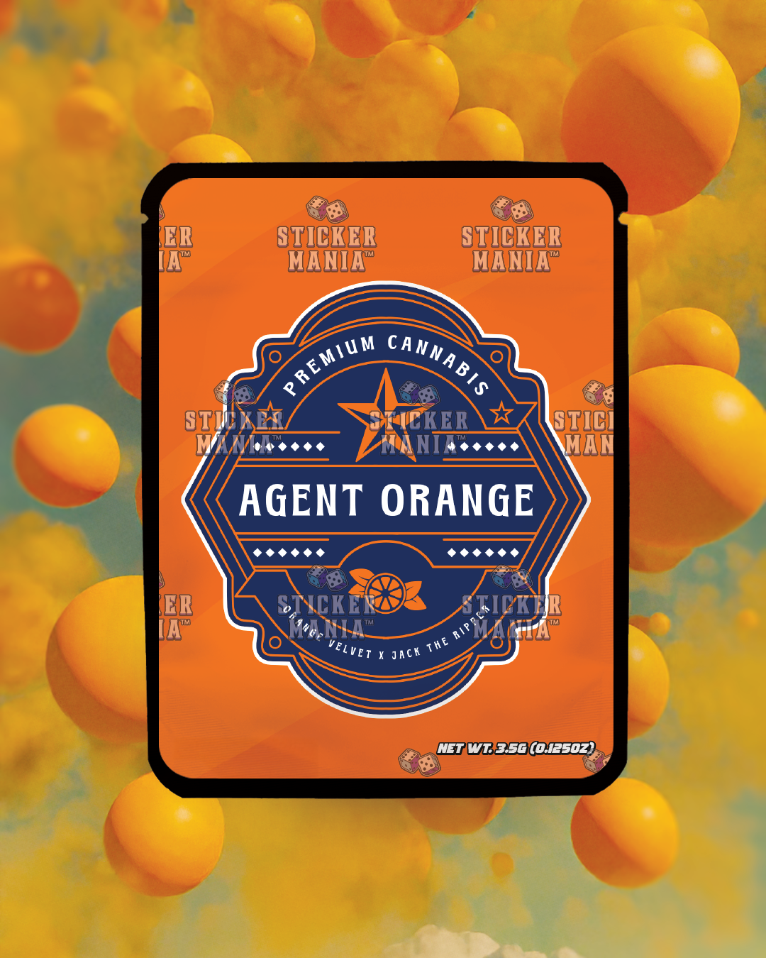 Agent Orange | Pre-Made Sticker Bag | 3.5g