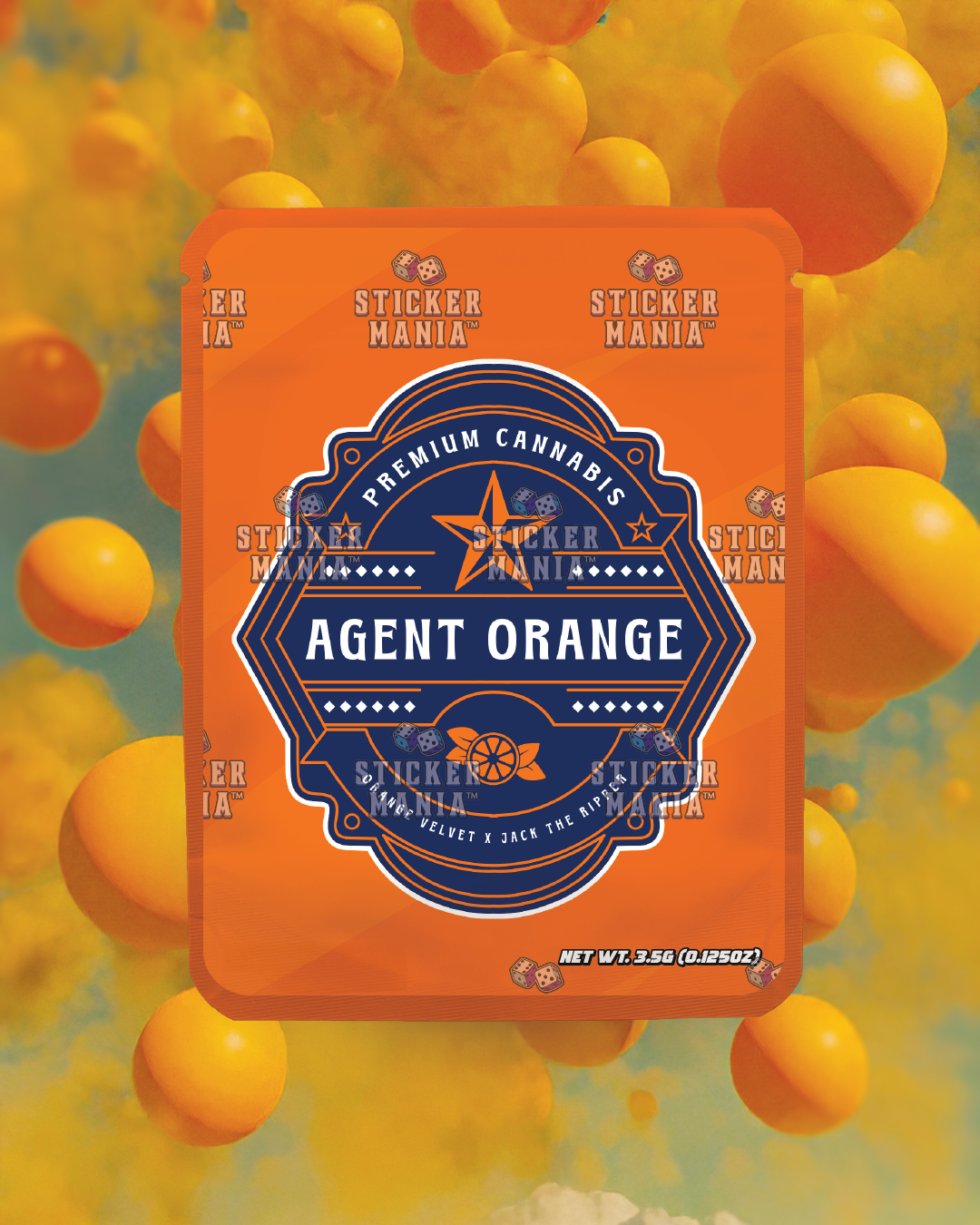 Agent Orange | Pre-Made Sticker Bag | 3.5g