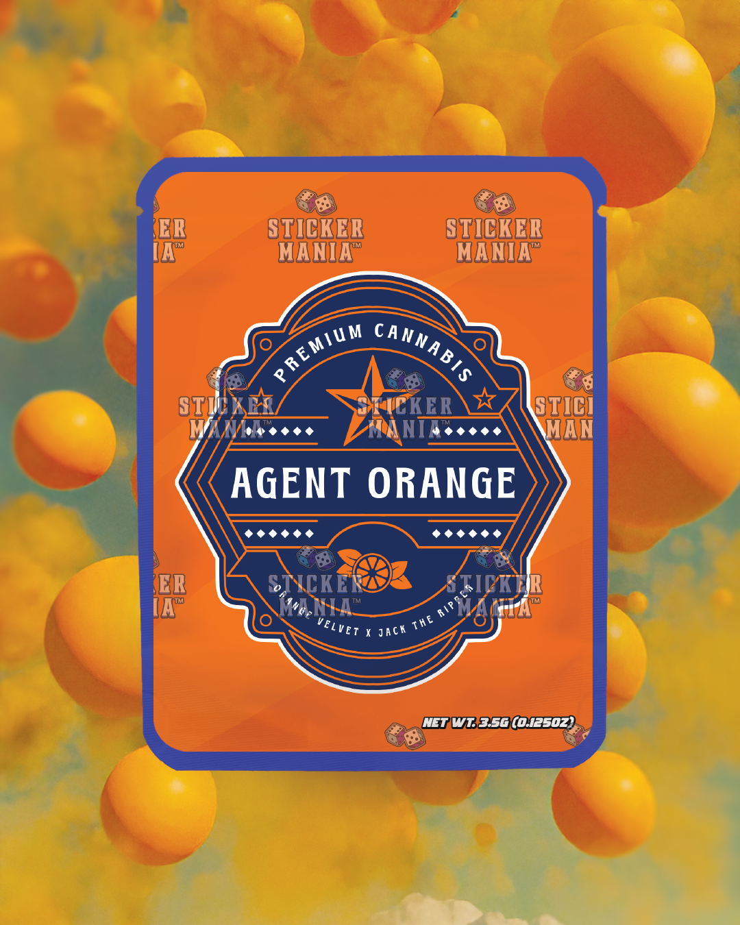 Agent Orange | Pre-Made Sticker Bag | 3.5g