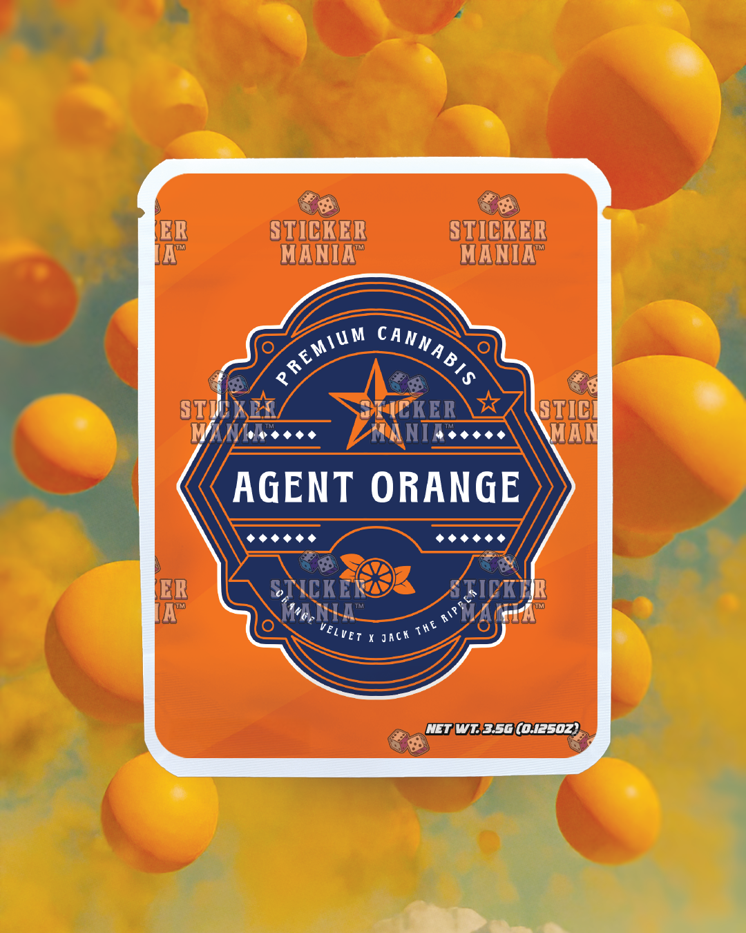 Agent Orange | Pre-Made Sticker Bag | 3.5g