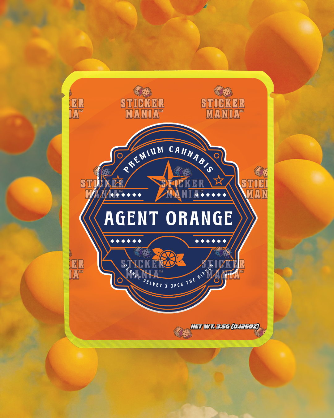 Agent Orange | Pre-Made Sticker Bag | 3.5g
