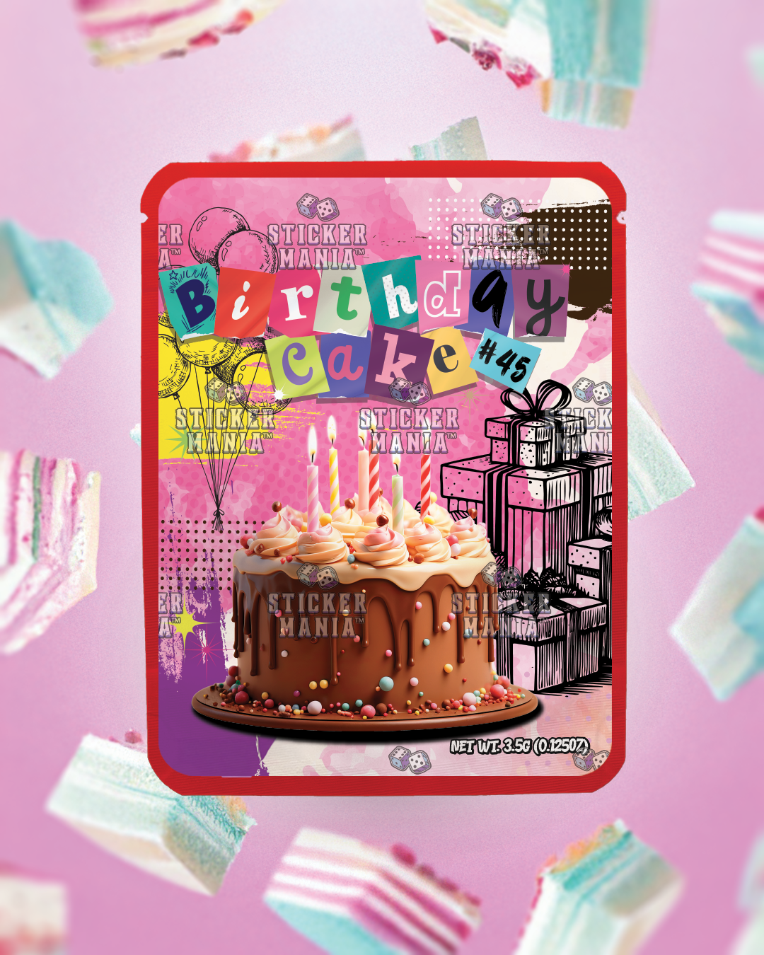 Birthday Cake | Pre-Made Sticker Bag | 3.5g