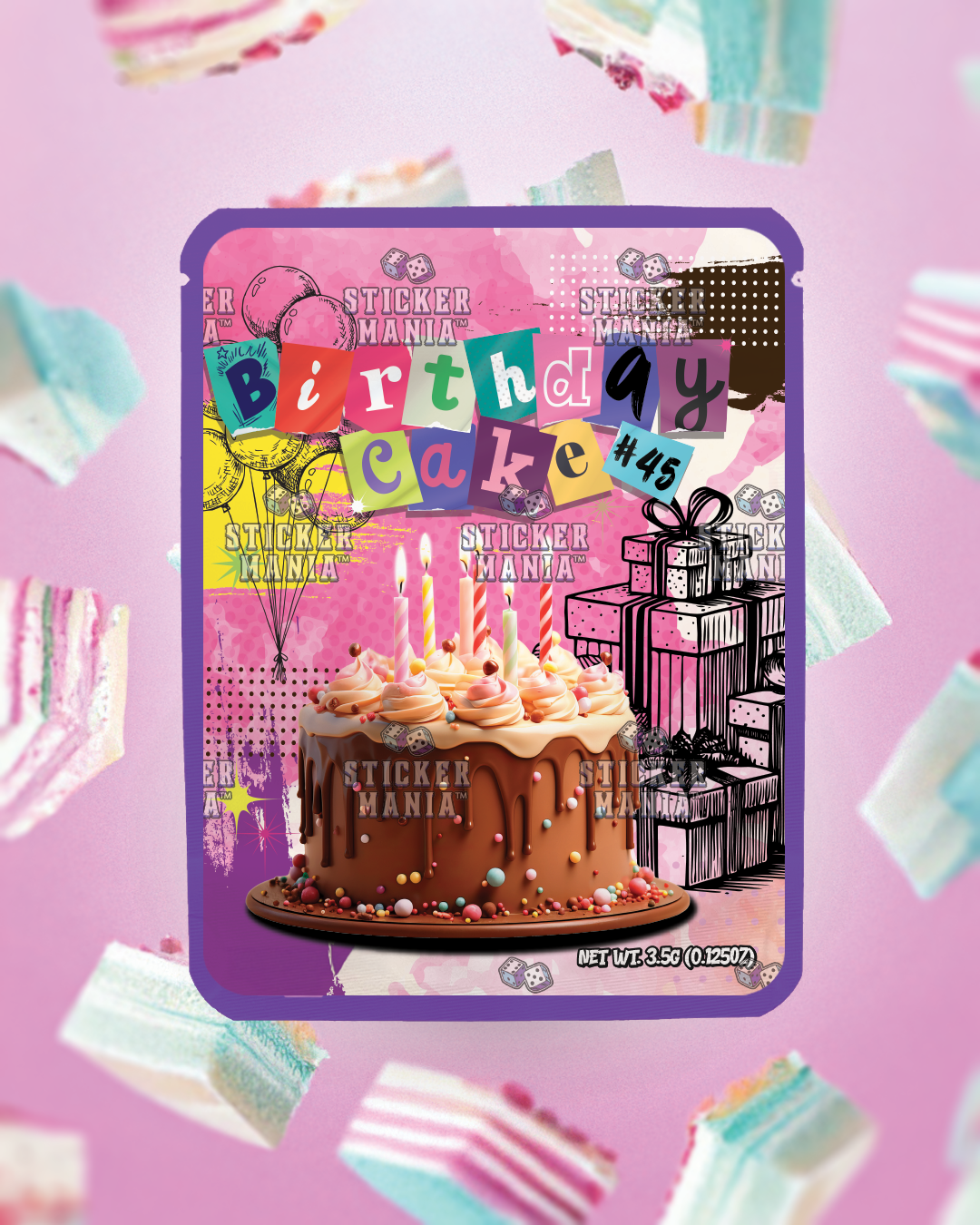 Birthday Cake | Pre-Made Sticker Bag | 3.5g