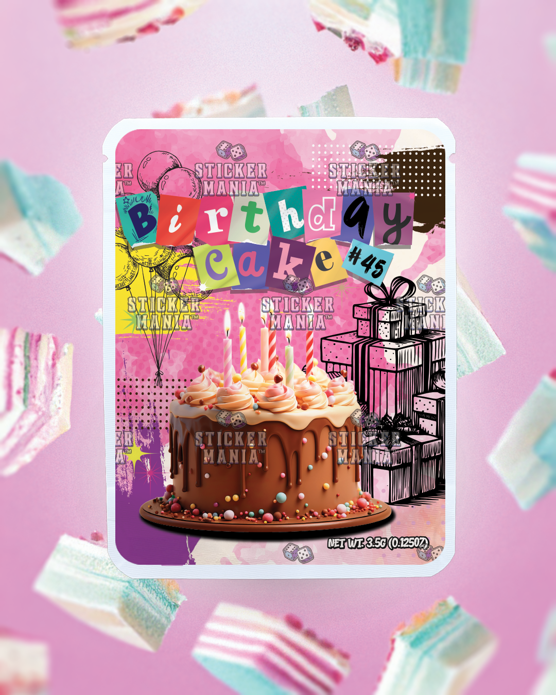 Birthday Cake | Pre-Made Sticker Bag | 3.5g