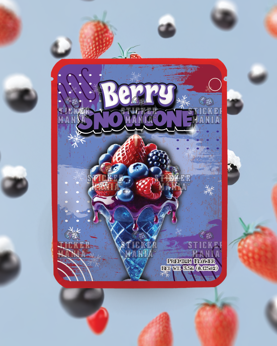 Berry Snowcone | Pre-Made Sticker Bag | 3.5g
