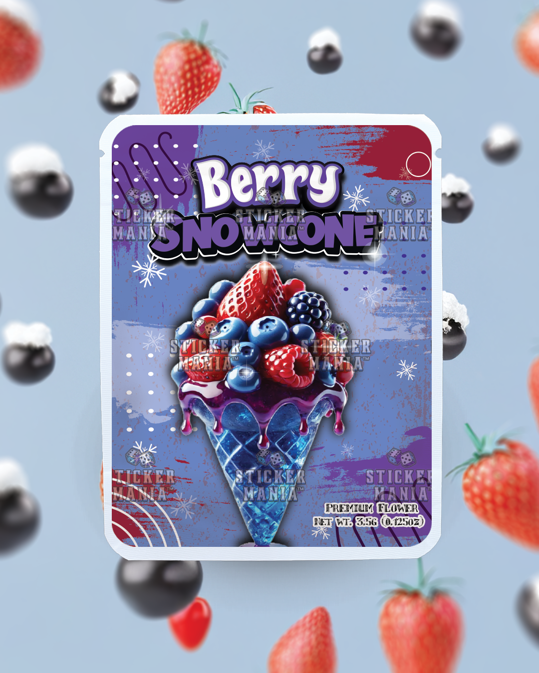 Berry Snowcone | Pre-Made Sticker Bag | 3.5g