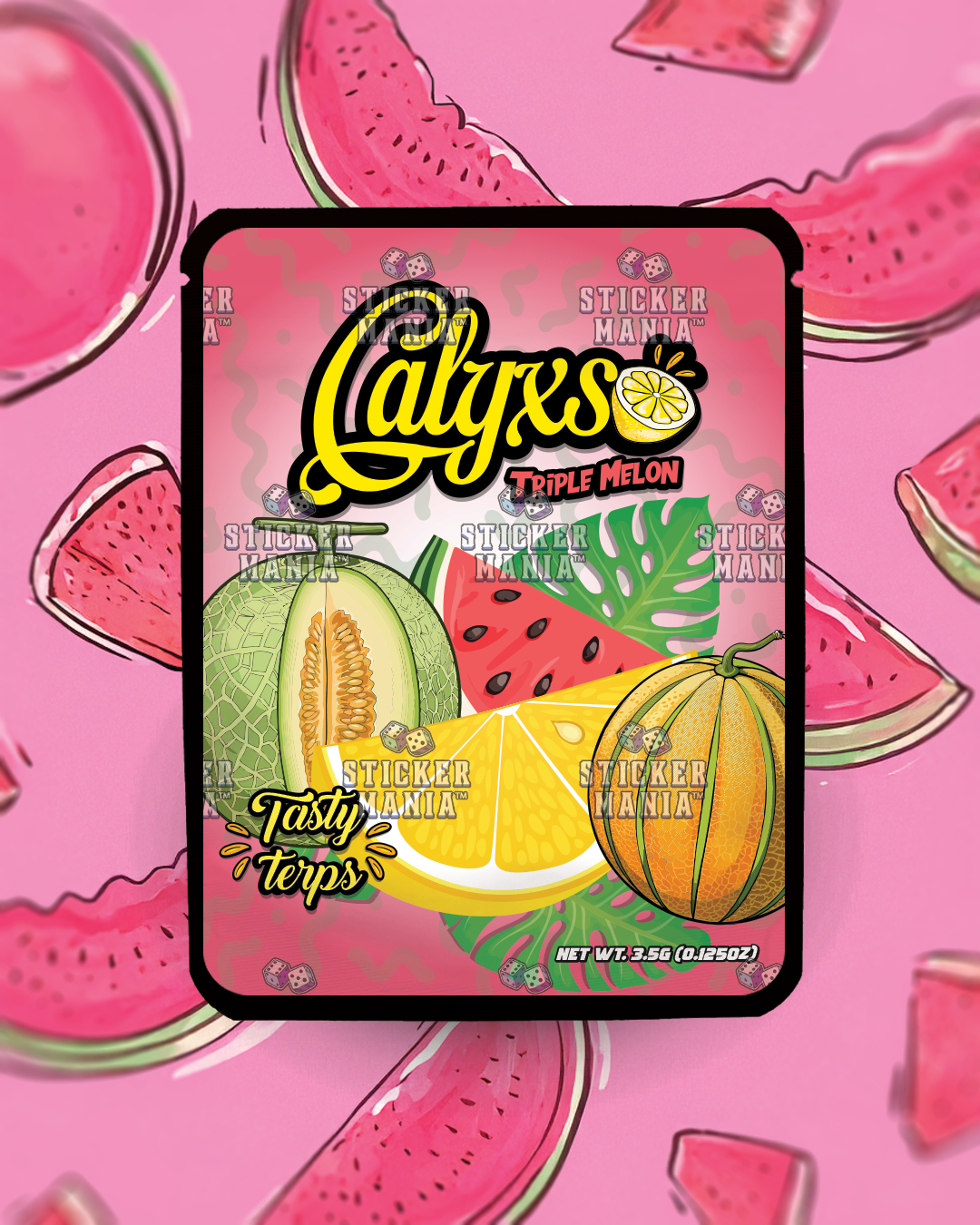 Calyxso • Triple Melon | Pre-Made Sticker Bag | 3.5g