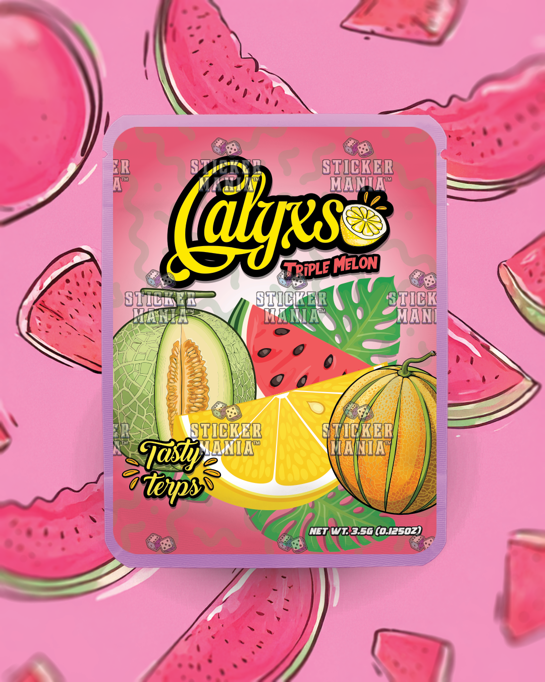 Calyxso • Triple Melon | Pre-Made Sticker Bag | 3.5g