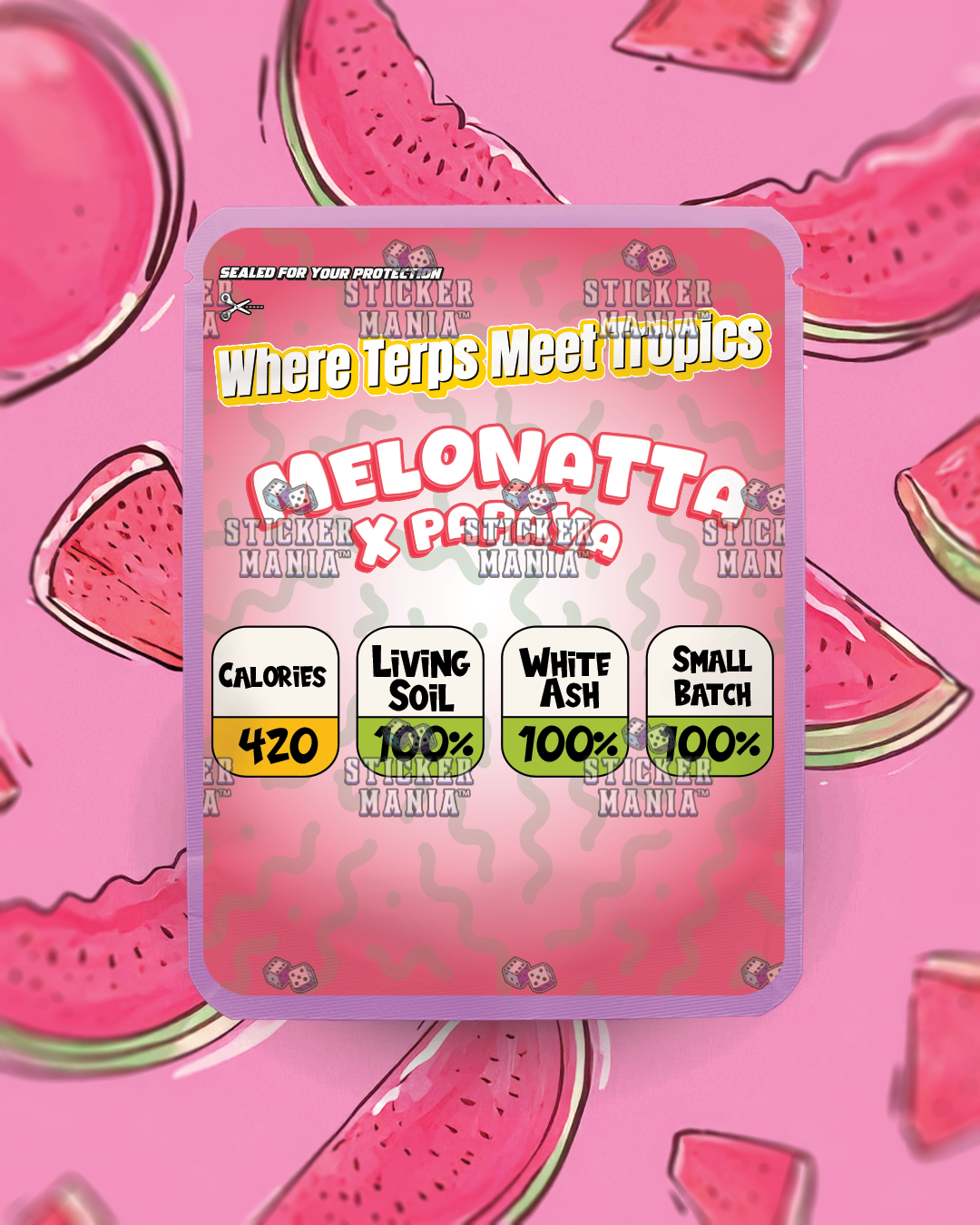 Calyxso • Triple Melon | Pre-Made Sticker Bag | 3.5g