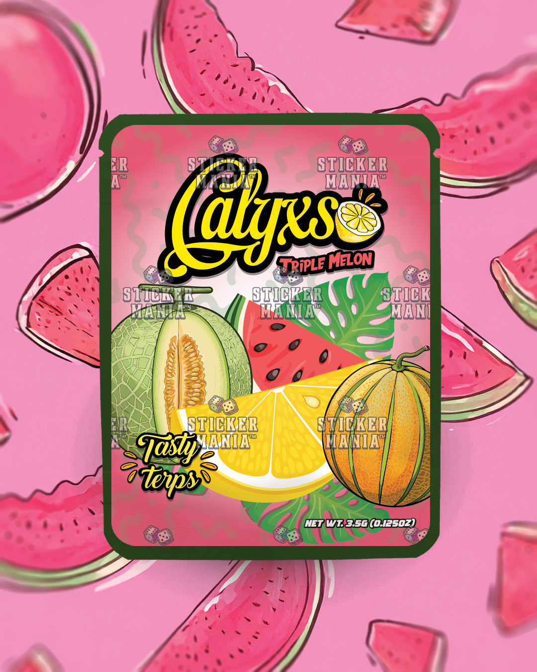 Calyxso • Triple Melon | Pre-Made Sticker Bag | 3.5g