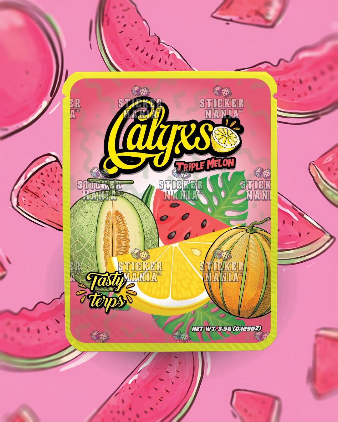 Calyxso • Triple Melon | Pre-Made Sticker Bag | 3.5g