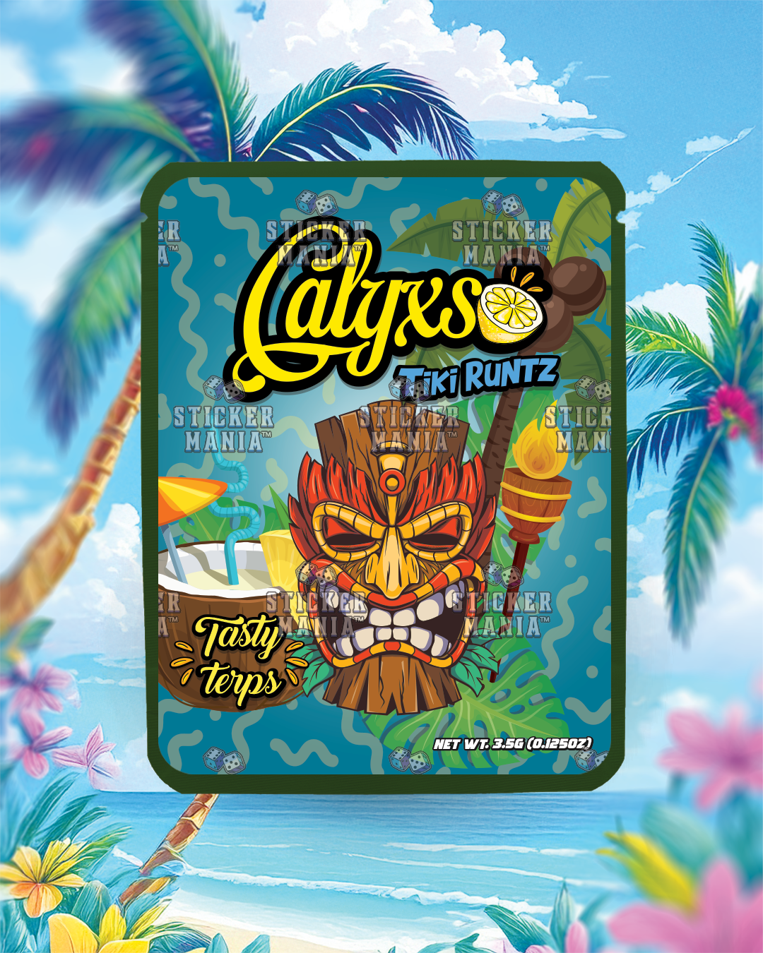 Calyxso • Tiki Runtz | Pre-Made Sticker Bag | 3.5g