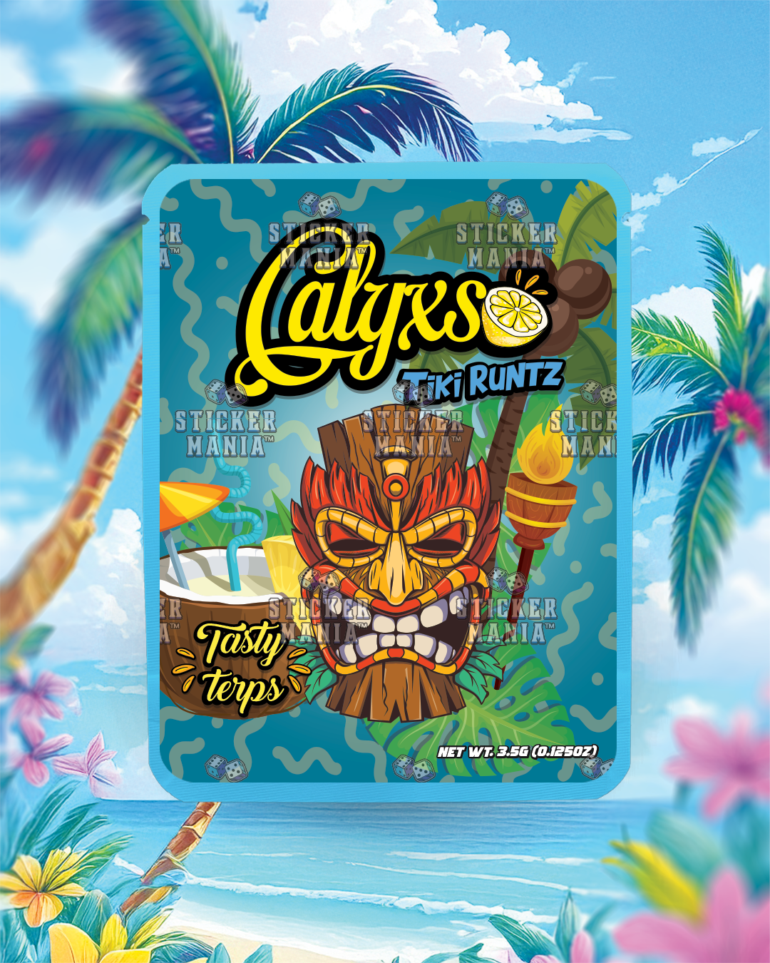 Calyxso • Tiki Runtz | Pre-Made Sticker Bag | 3.5g