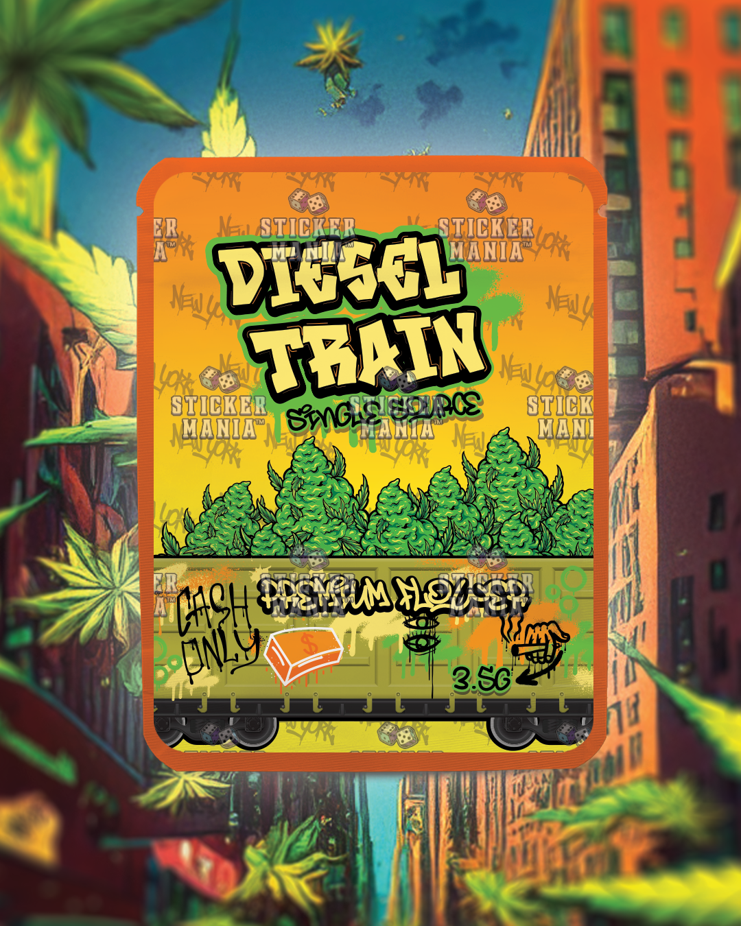 Diesel Train | Pre-Made Sticker Bag | 3.5g