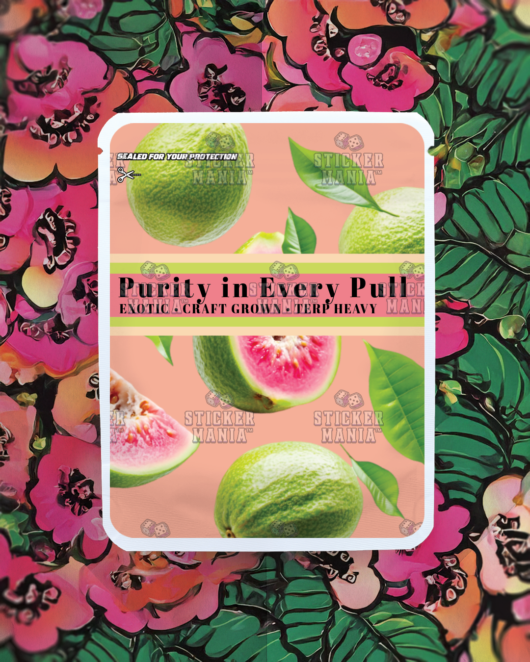 🌸 Guava Tsuki | Pre-Made Sticker Bag | 3.5g
