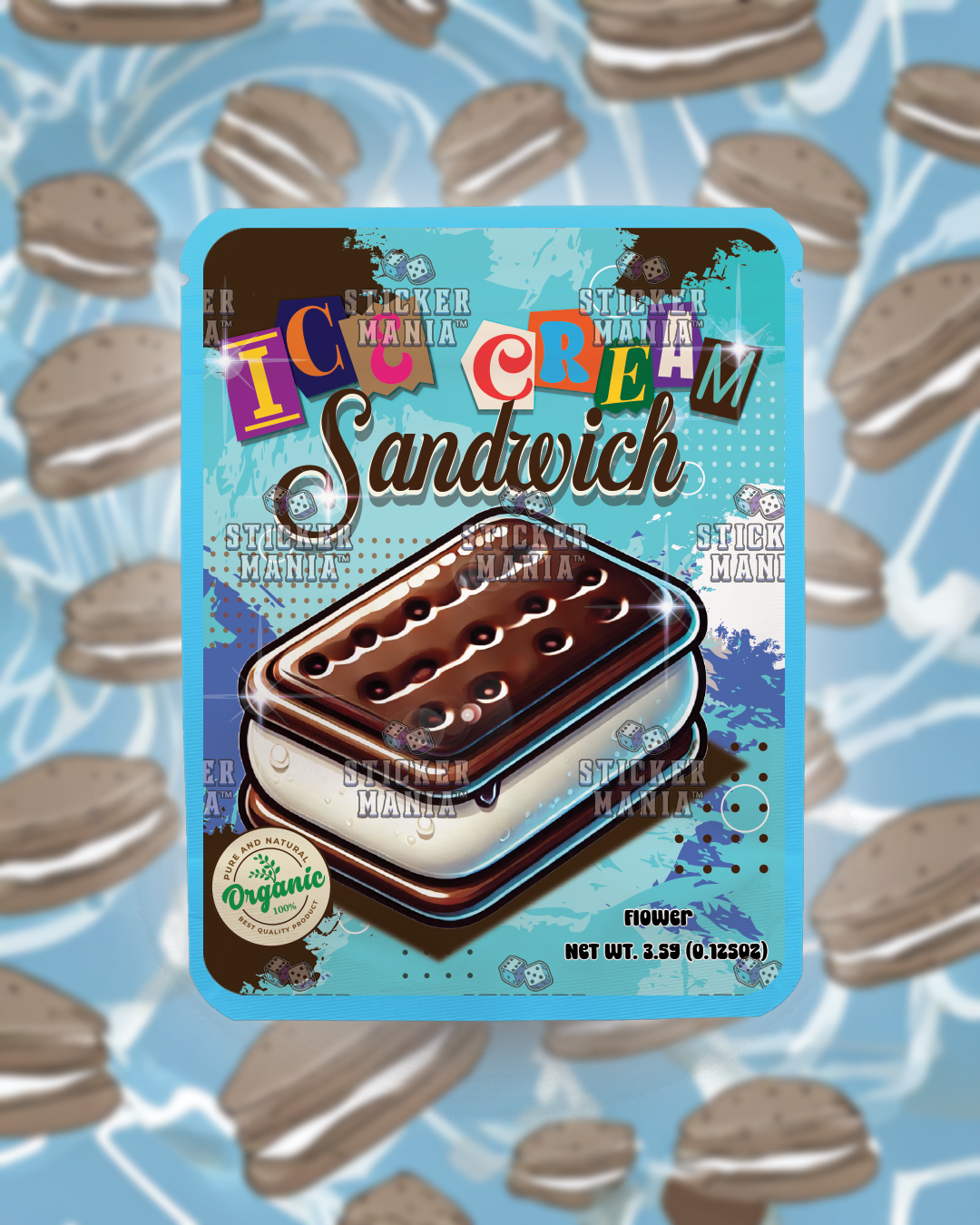Ice Cream Sandwich | Pre-Made Sticker Bag | 3.5g