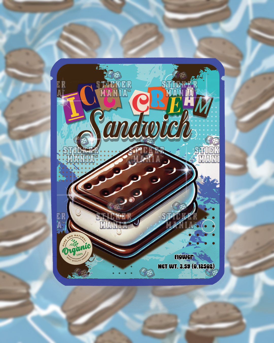 Ice Cream Sandwich | Pre-Made Sticker Bag | 3.5g