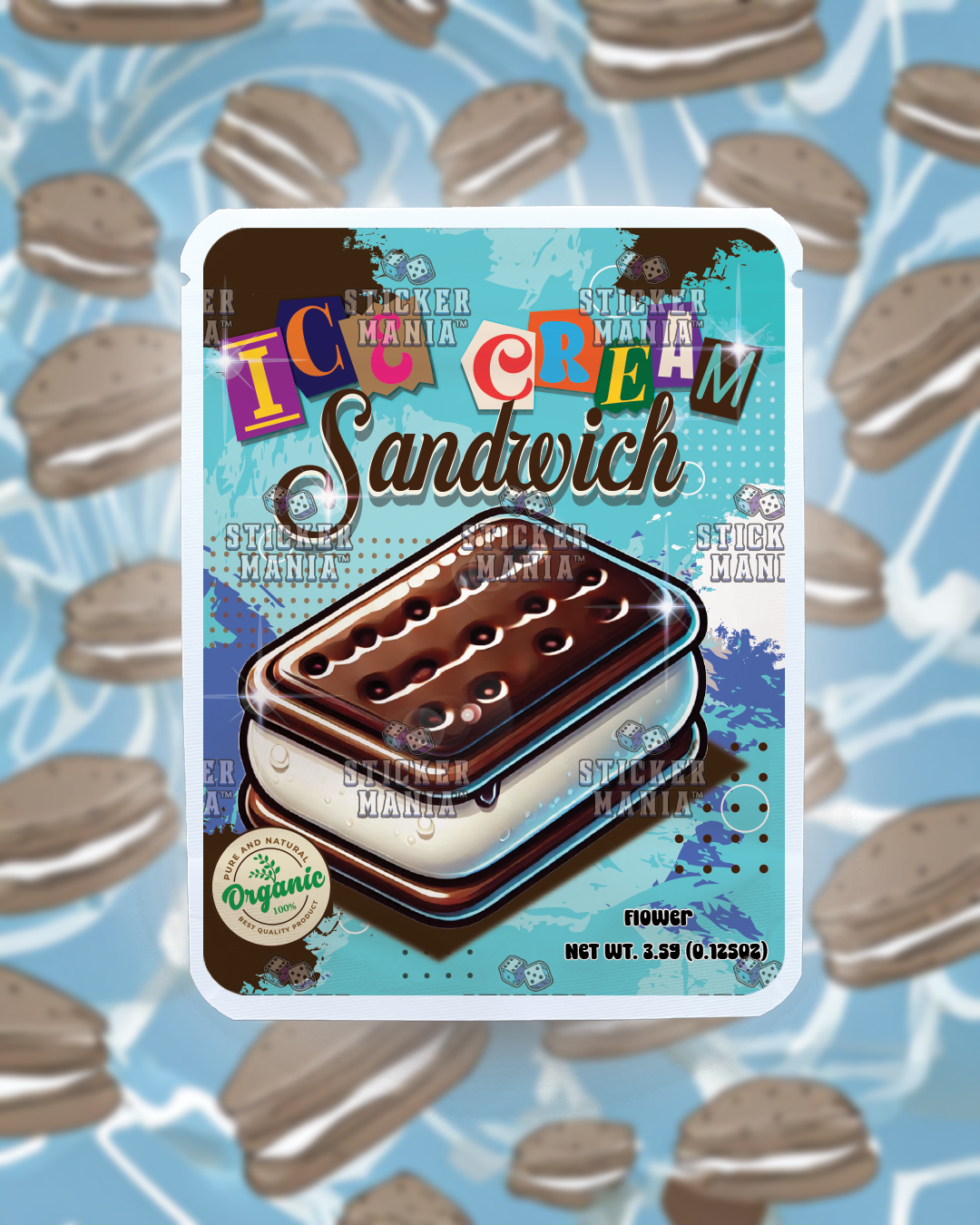 Ice Cream Sandwich | Pre-Made Sticker Bag | 3.5g