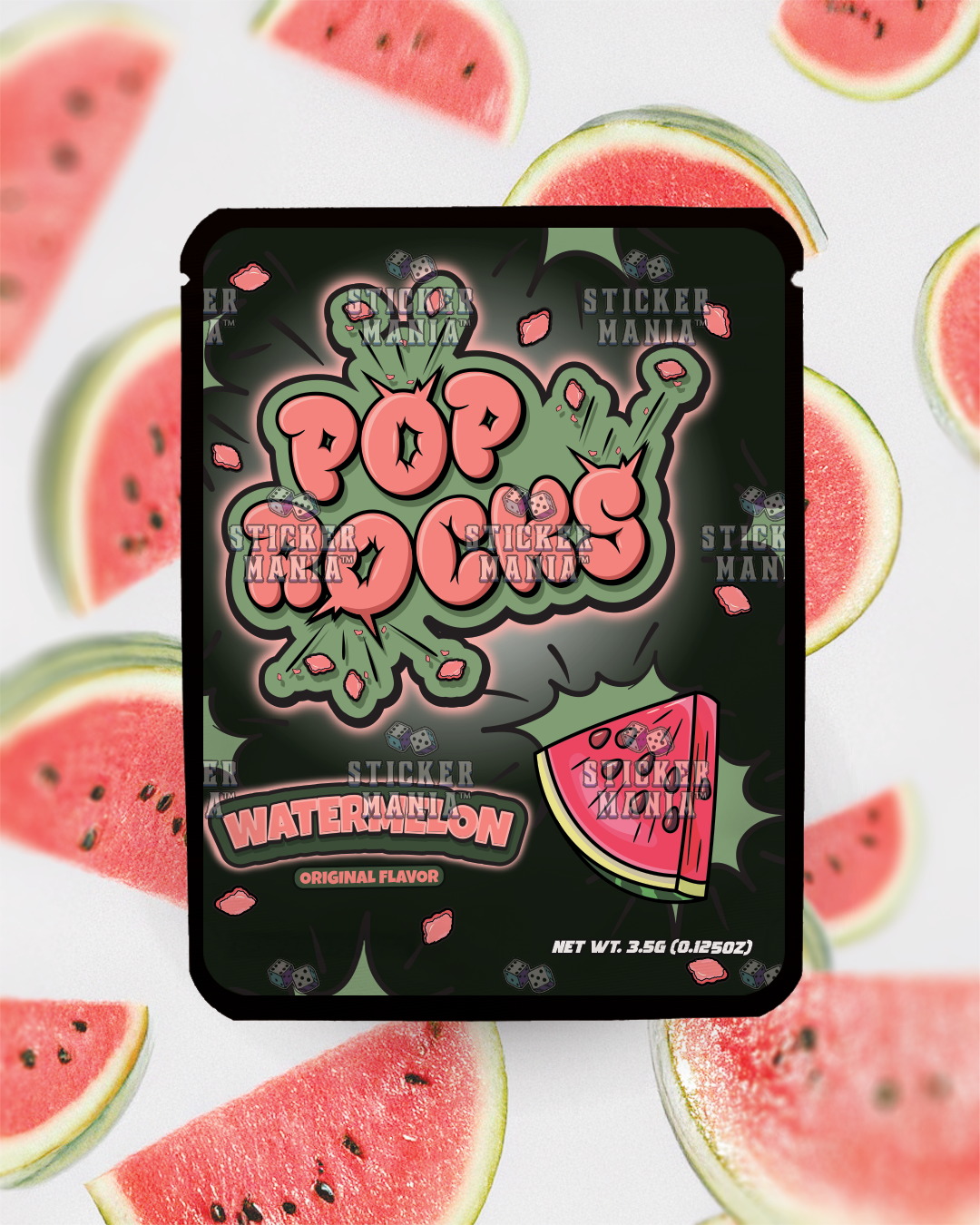 Watermelon Pop Rocks | Pre-Made Sticker Bag | 3.5g