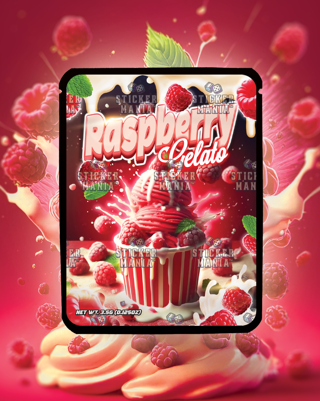 Raspberry Gelato | Pre-Made Sticker Bag | 3.5g