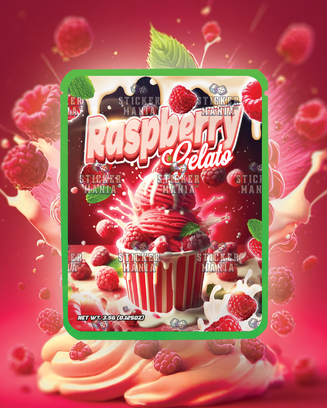 Raspberry Gelato | Pre-Made Sticker Bag | 3.5g