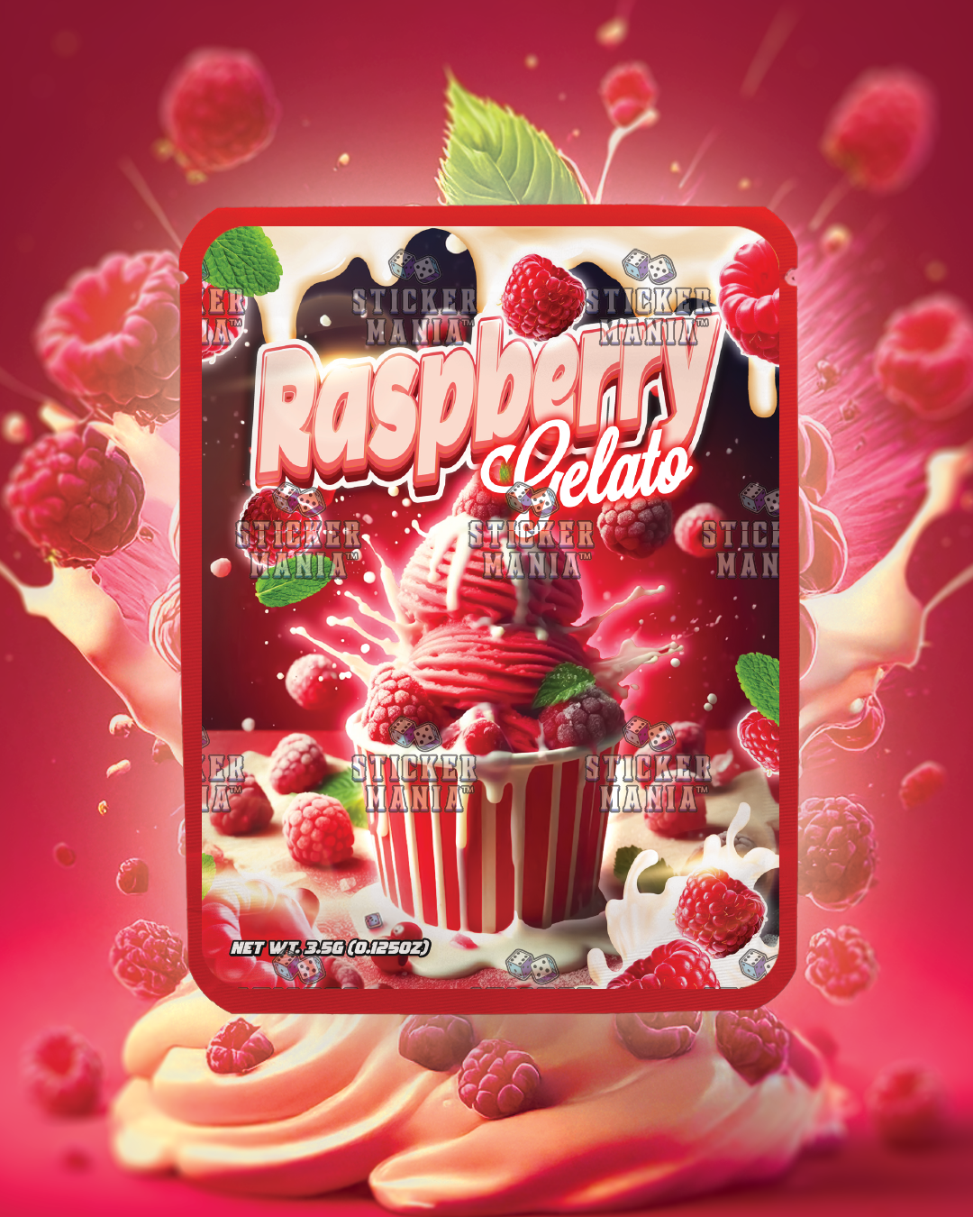 Raspberry Gelato | Pre-Made Sticker Bag | 3.5g