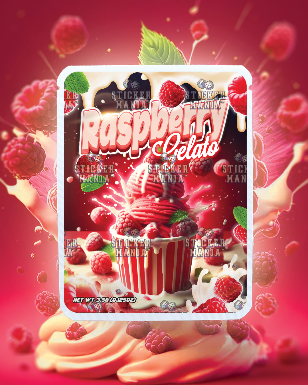 Raspberry Gelato | Pre-Made Sticker Bag | 3.5g