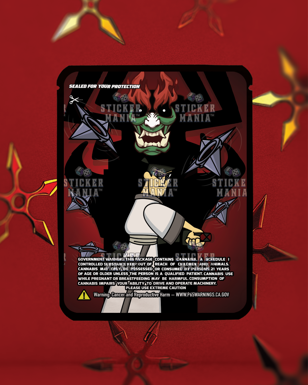 Samurai Kush | Pre-Made Sticker Bag | 3.5g