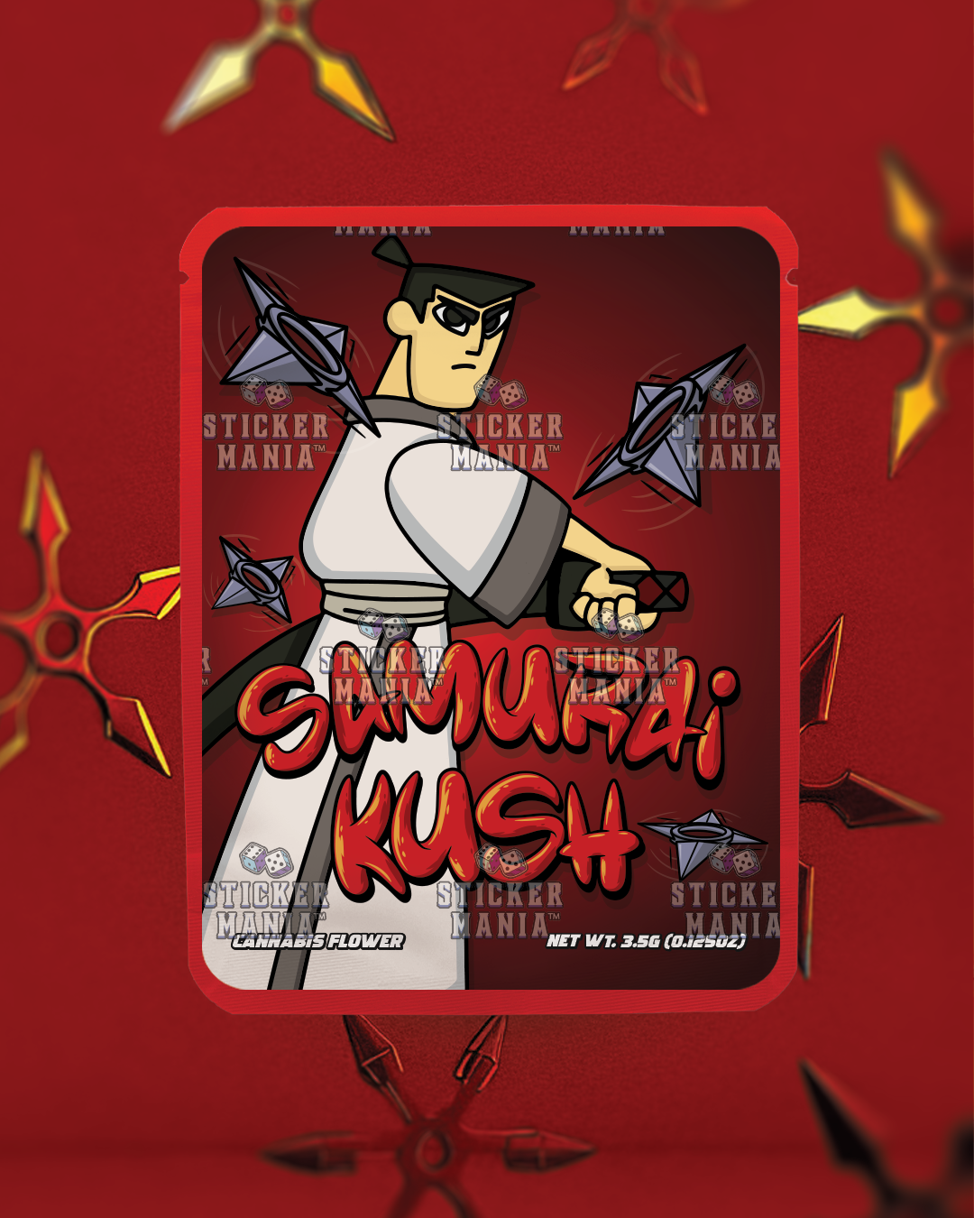 Samurai Kush | Pre-Made Sticker Bag | 3.5g