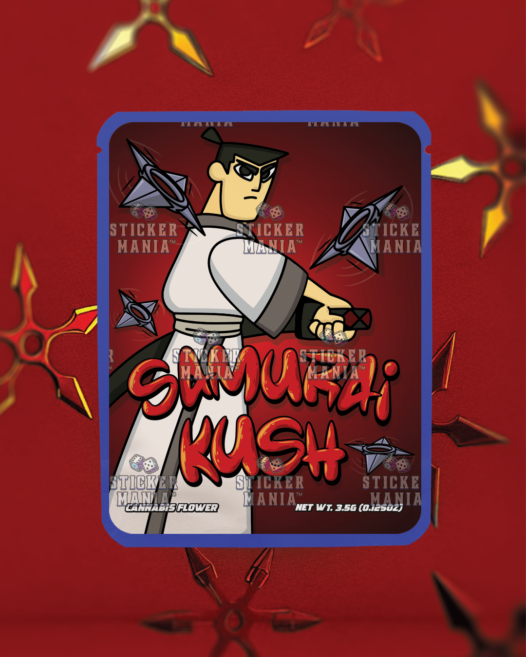 Samurai Kush | Pre-Made Sticker Bag | 3.5g