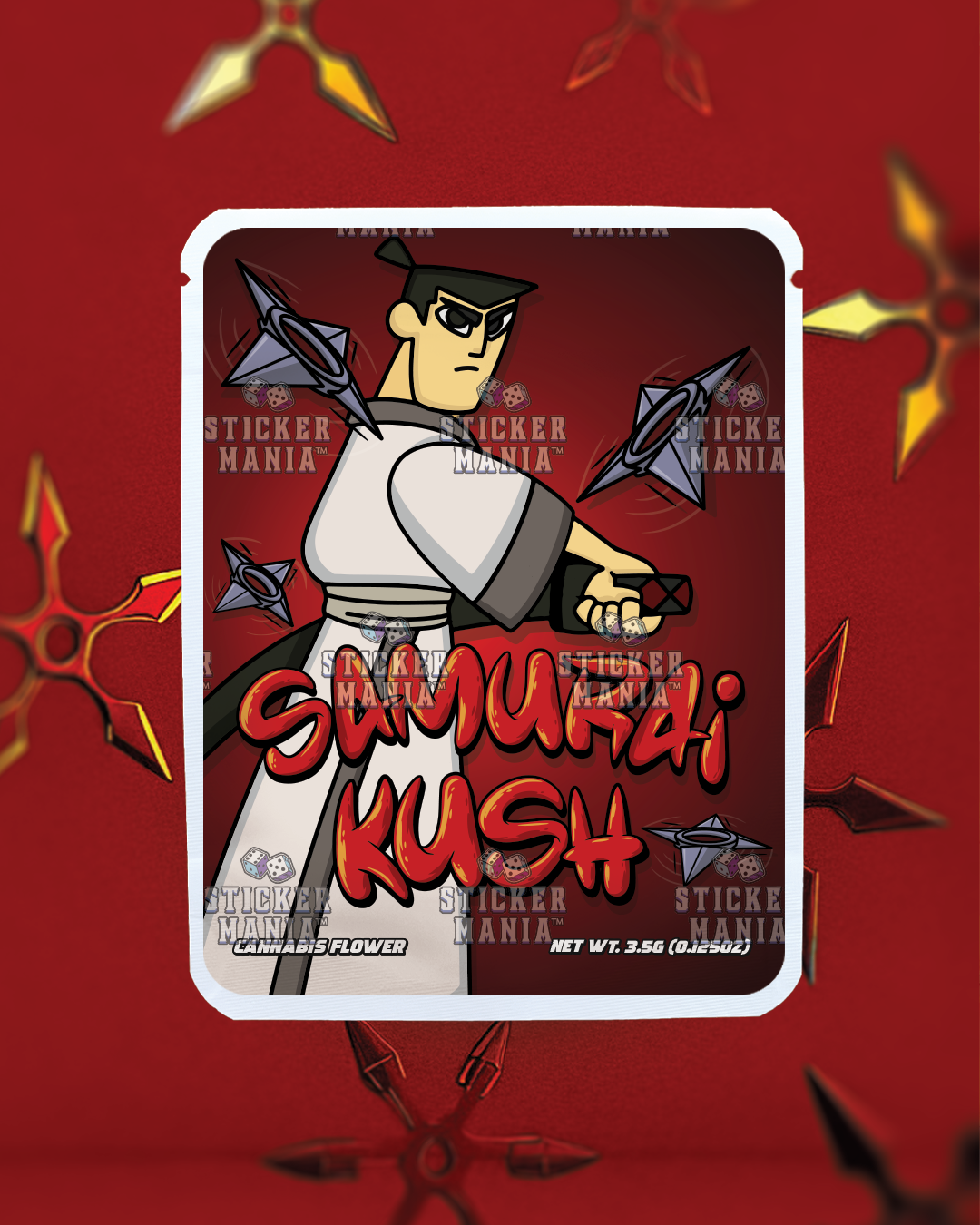 Samurai Kush | Pre-Made Sticker Bag | 3.5g