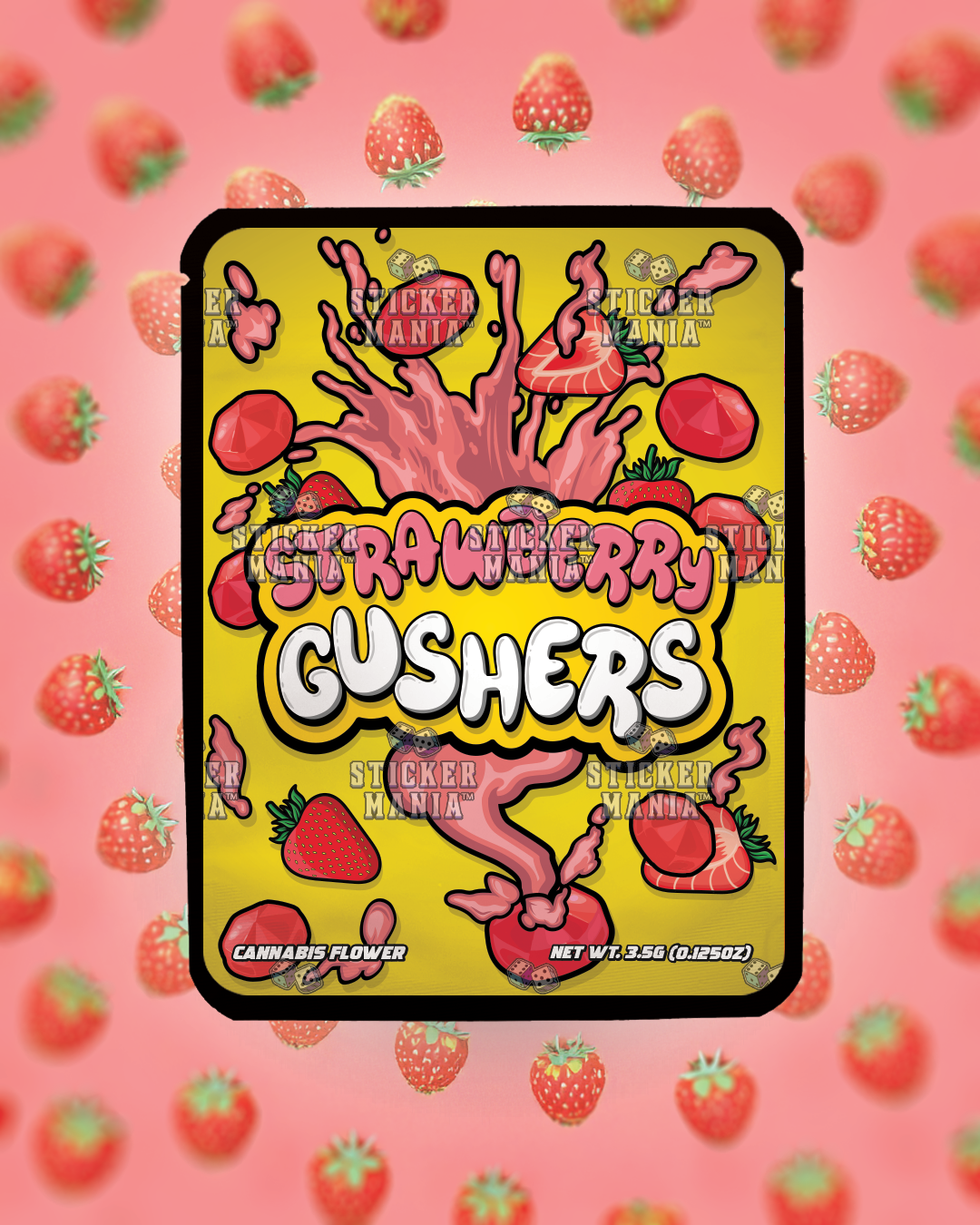 Strawberry Gushers | Pre-Made Sticker Bag | 3.5g