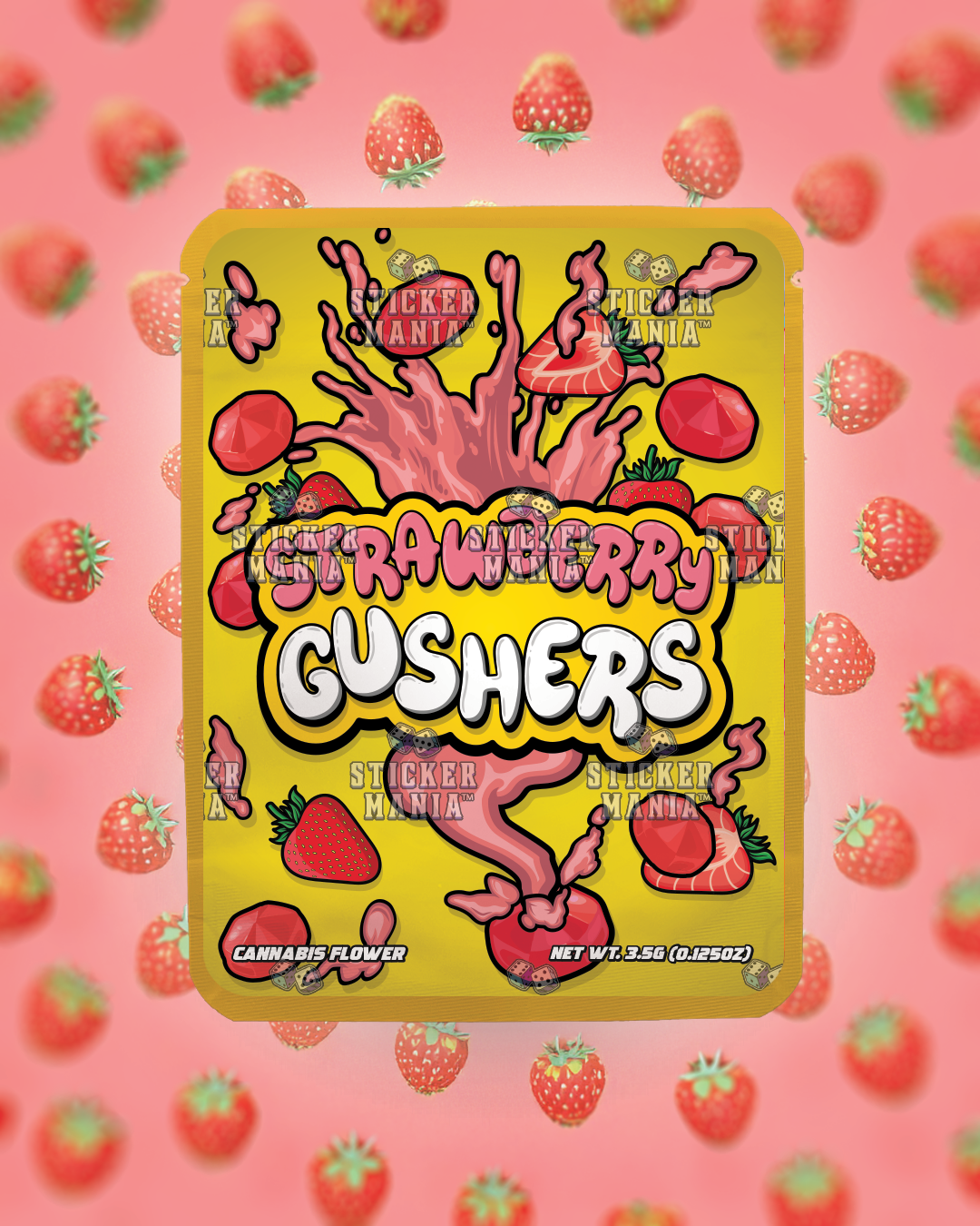 Strawberry Gushers | Pre-Made Sticker Bag | 3.5g