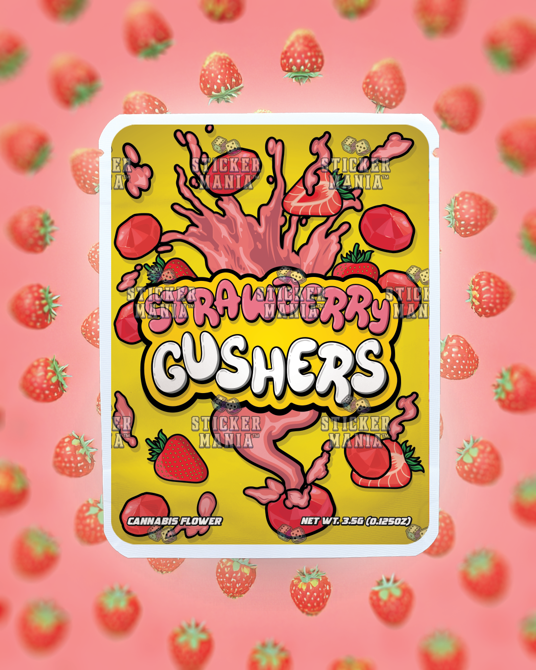 Strawberry Gushers | Pre-Made Sticker Bag | 3.5g