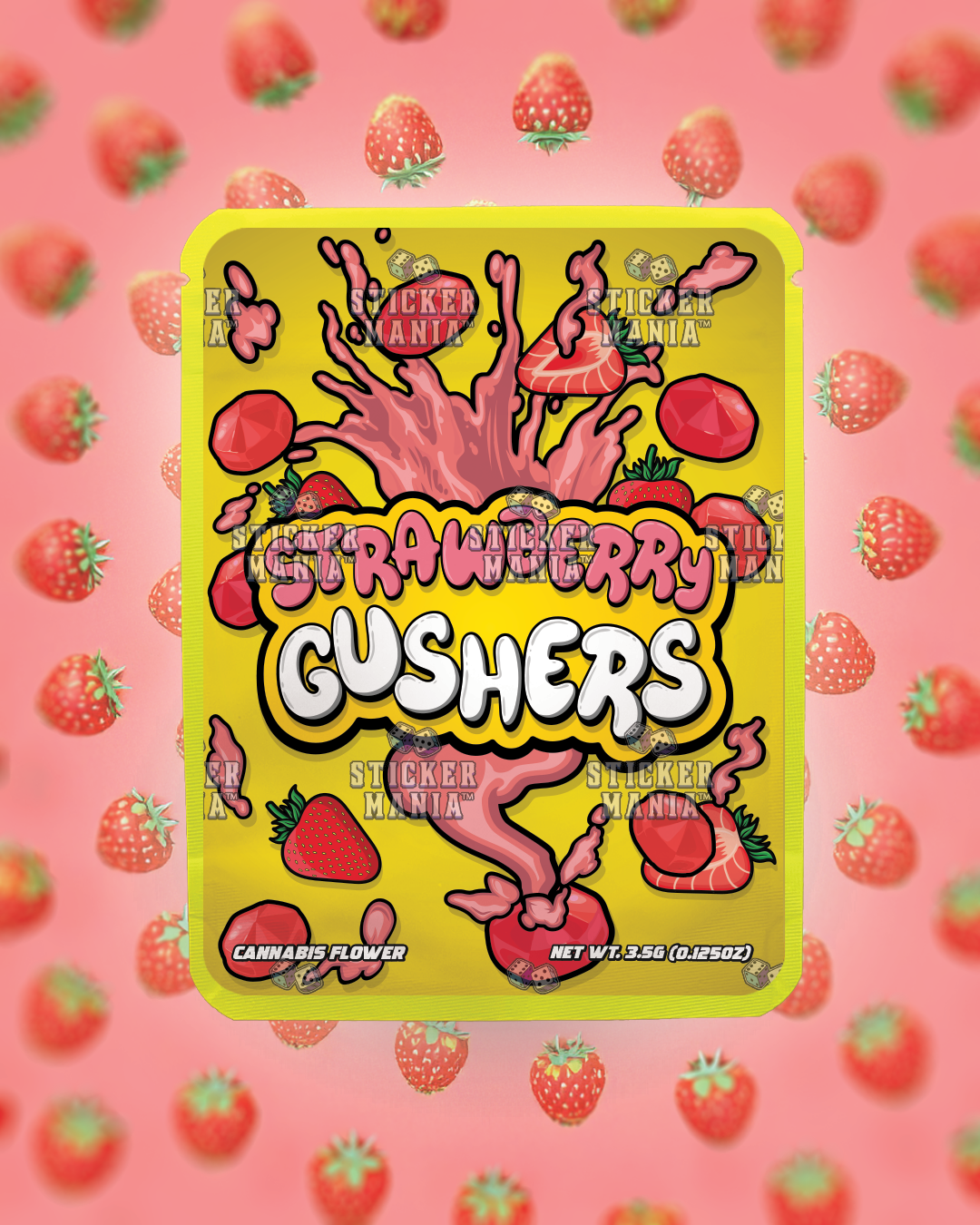 Strawberry Gushers | Pre-Made Sticker Bag | 3.5g