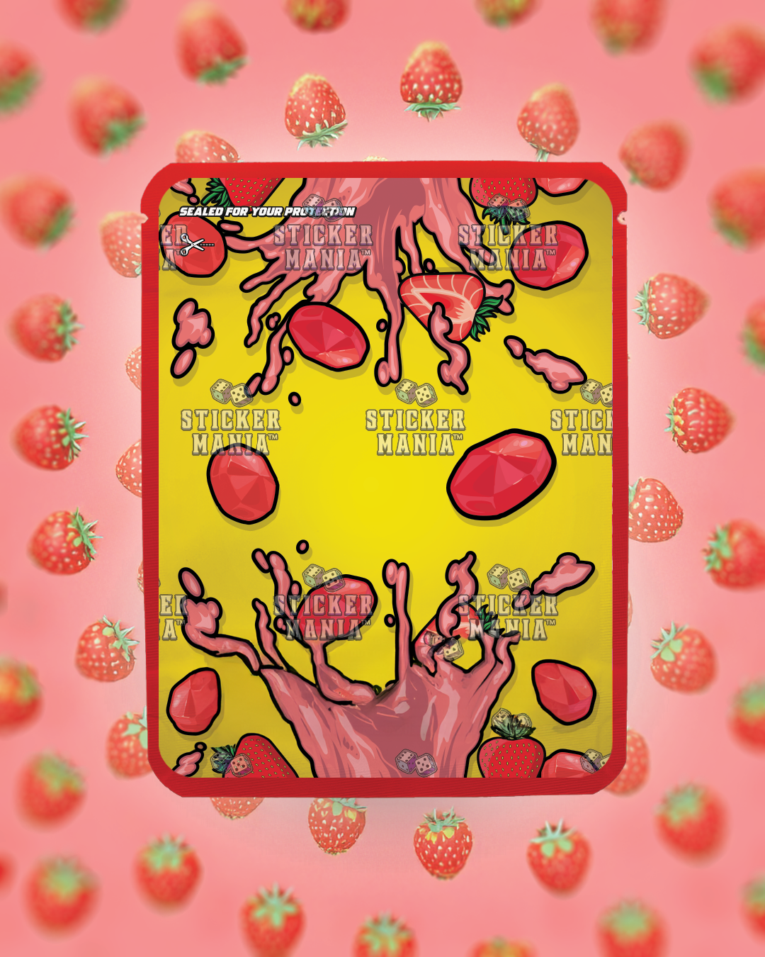 Strawberry Gushers | Pre-Made Sticker Bag | 3.5g