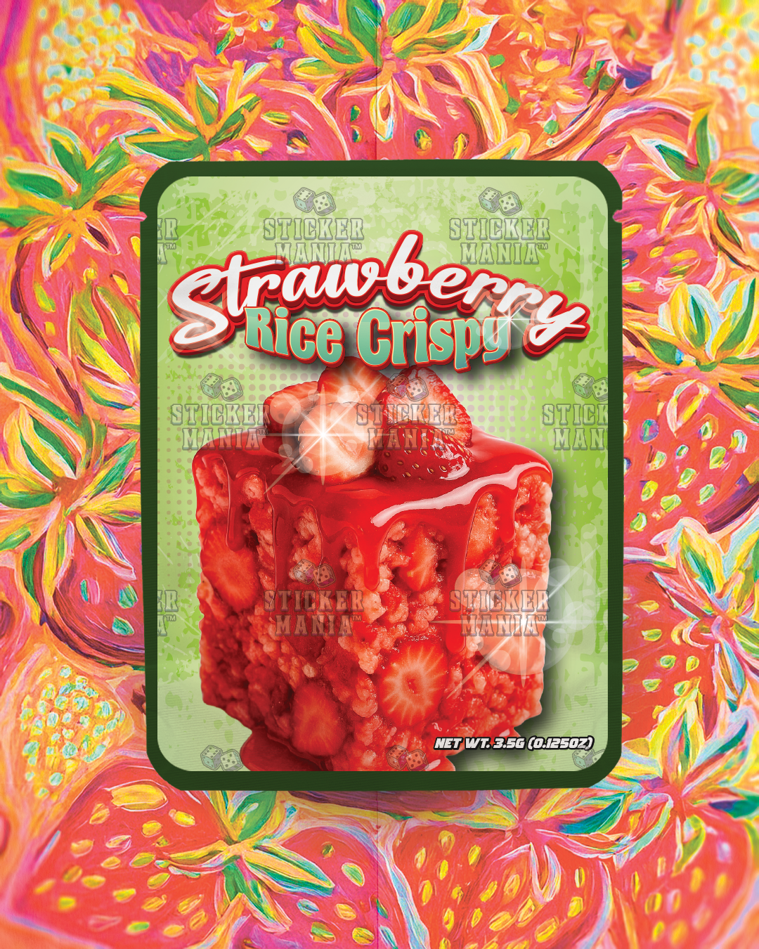 Strawberry Rice Crispy | Pre-Made Sticker Bag | 3.5g