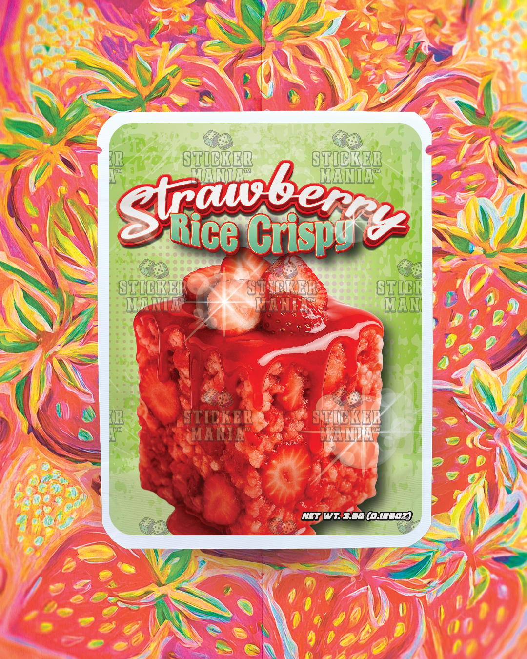 Strawberry Rice Crispy | Pre-Made Sticker Bag | 3.5g
