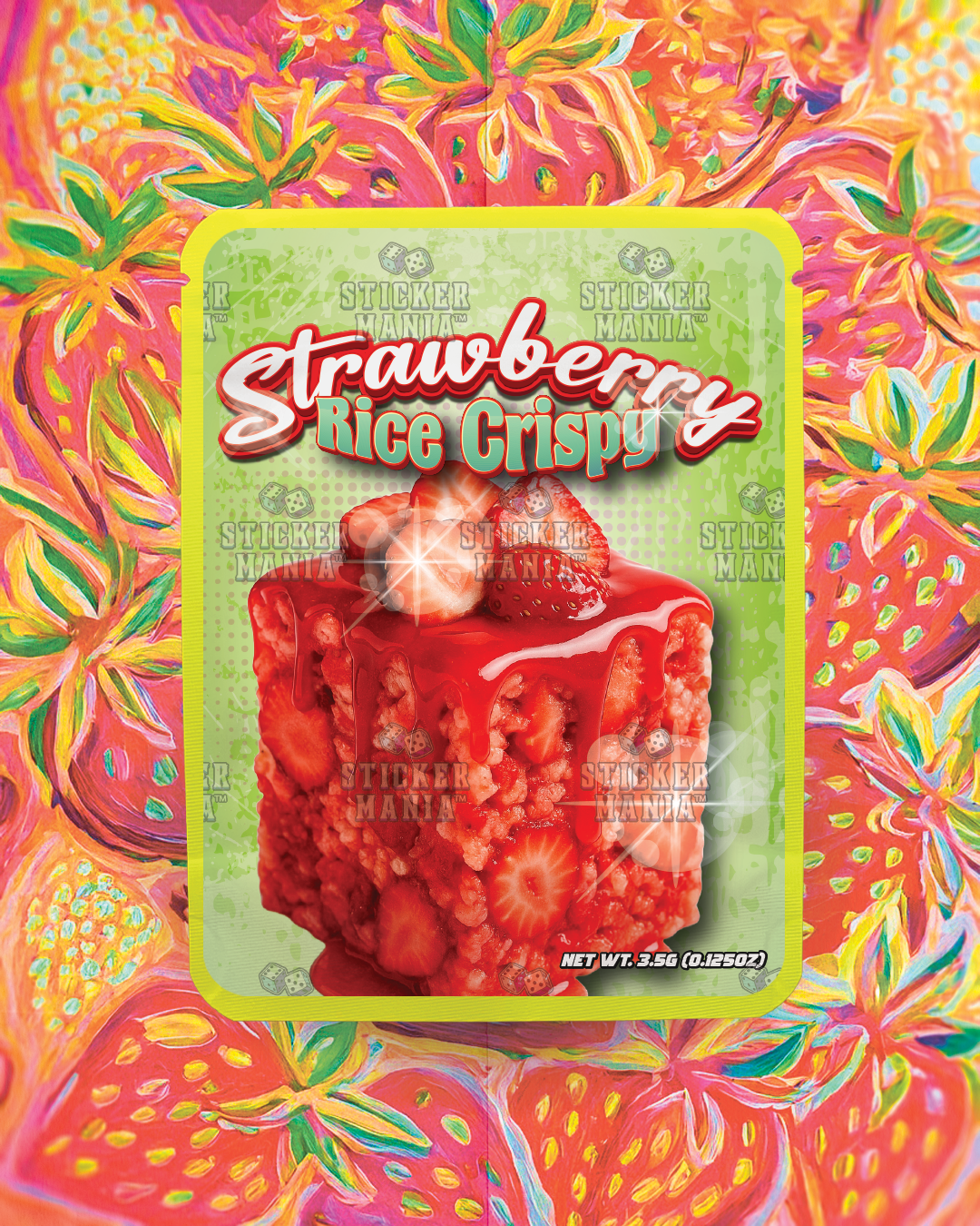 Strawberry Rice Crispy | Pre-Made Sticker Bag | 3.5g