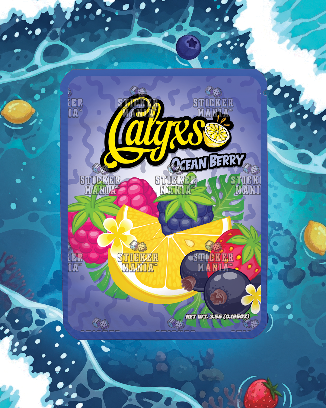 Calyxs Ocean Berry | Pre-Made Sticker Bag | 3.5g