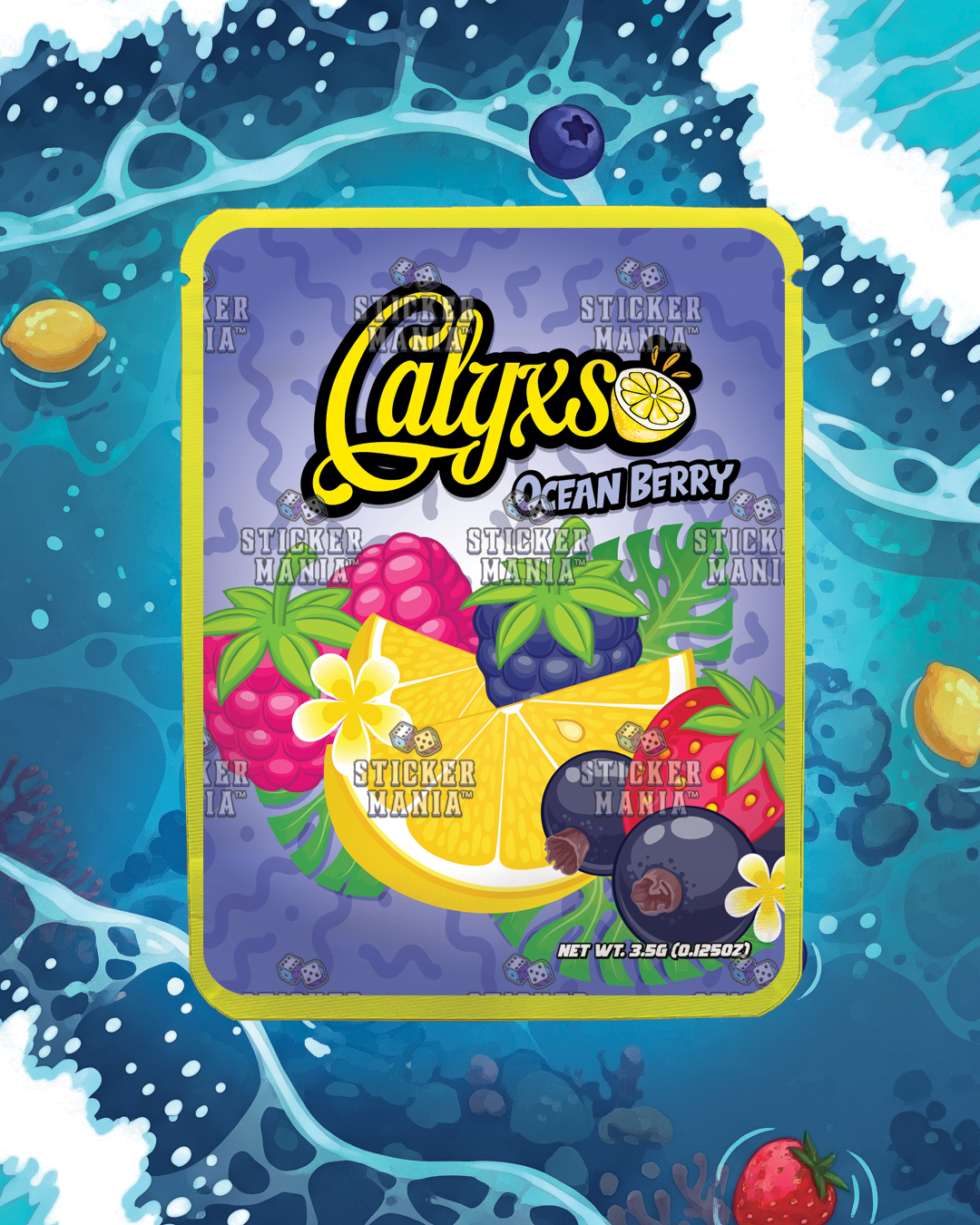 Calyxs Ocean Berry | Pre-Made Sticker Bag | 3.5g