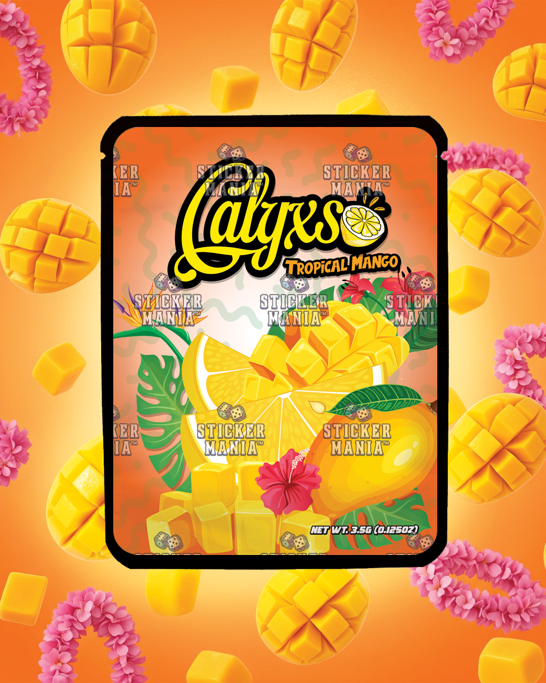 Calyxs Tropical Mango | Pre-Made Sticker Bag | 3.5g