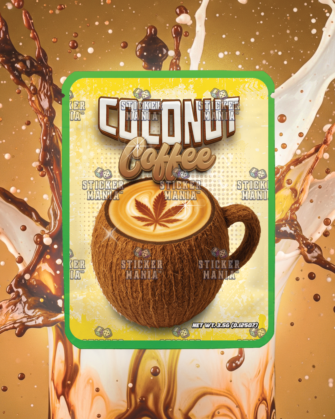 Coconut Coffee | Pre-Made Sticker Bag | 3.5g