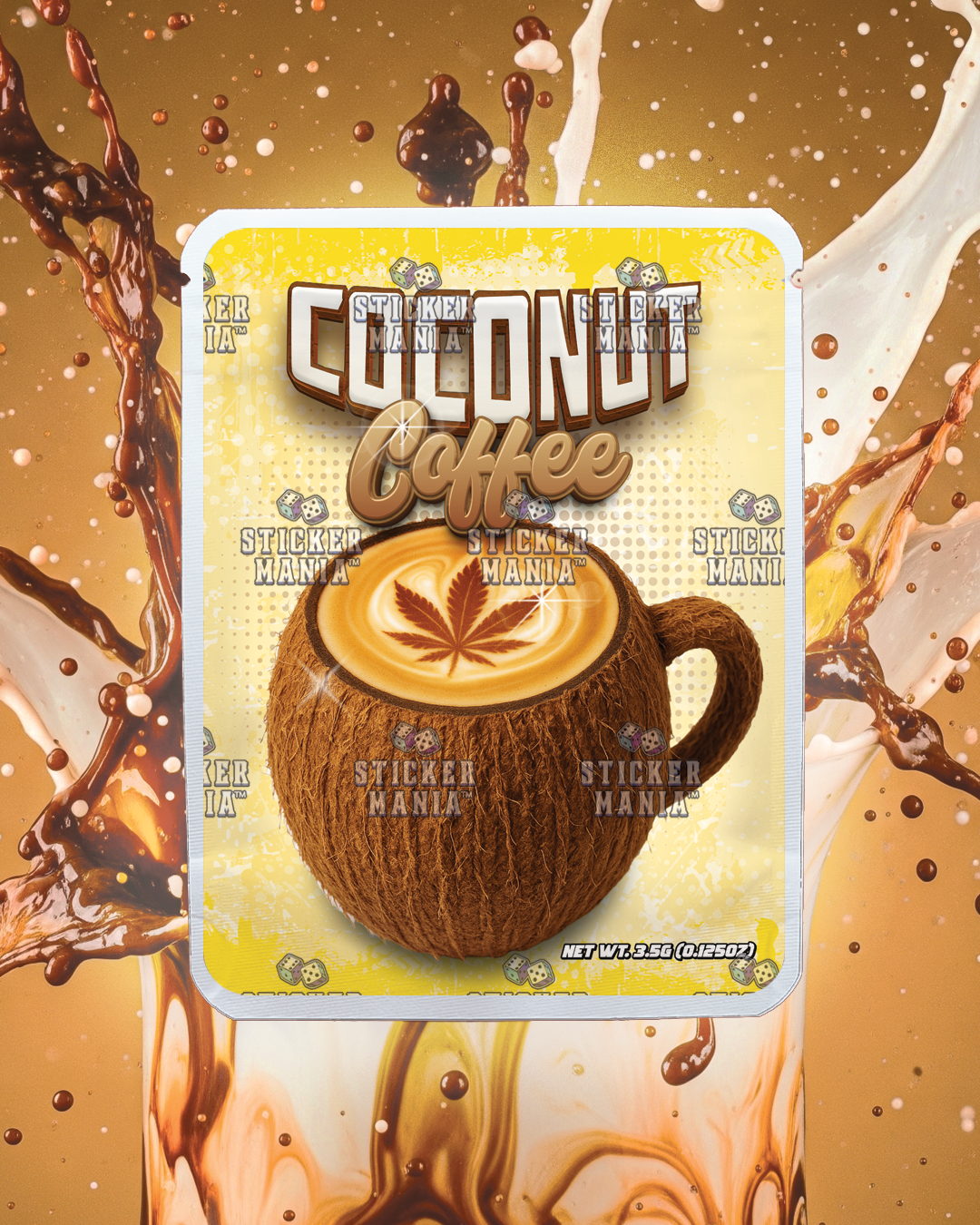 Coconut Coffee | Pre-Made Sticker Bag | 3.5g