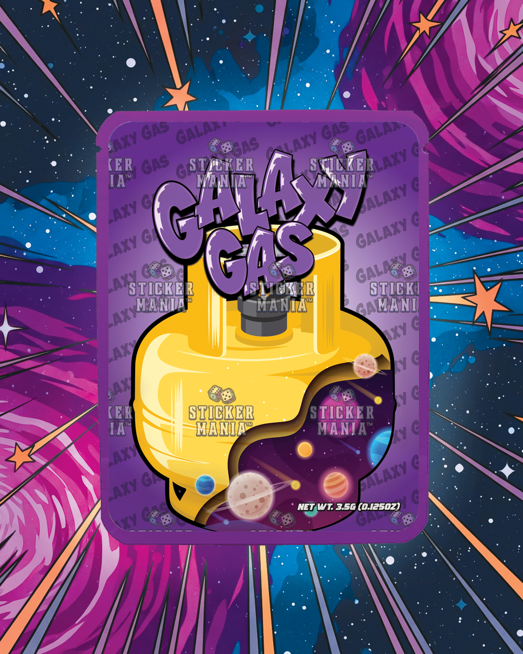 Galaxy Gas | Pre-Made Sticker Bag | 3.5g